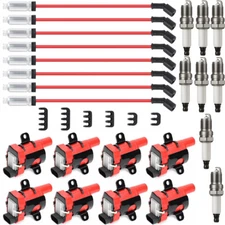 8pcs Round Ignition Coil & Spark Plug Wire For Chevy Silverado 1500 2500 GMC