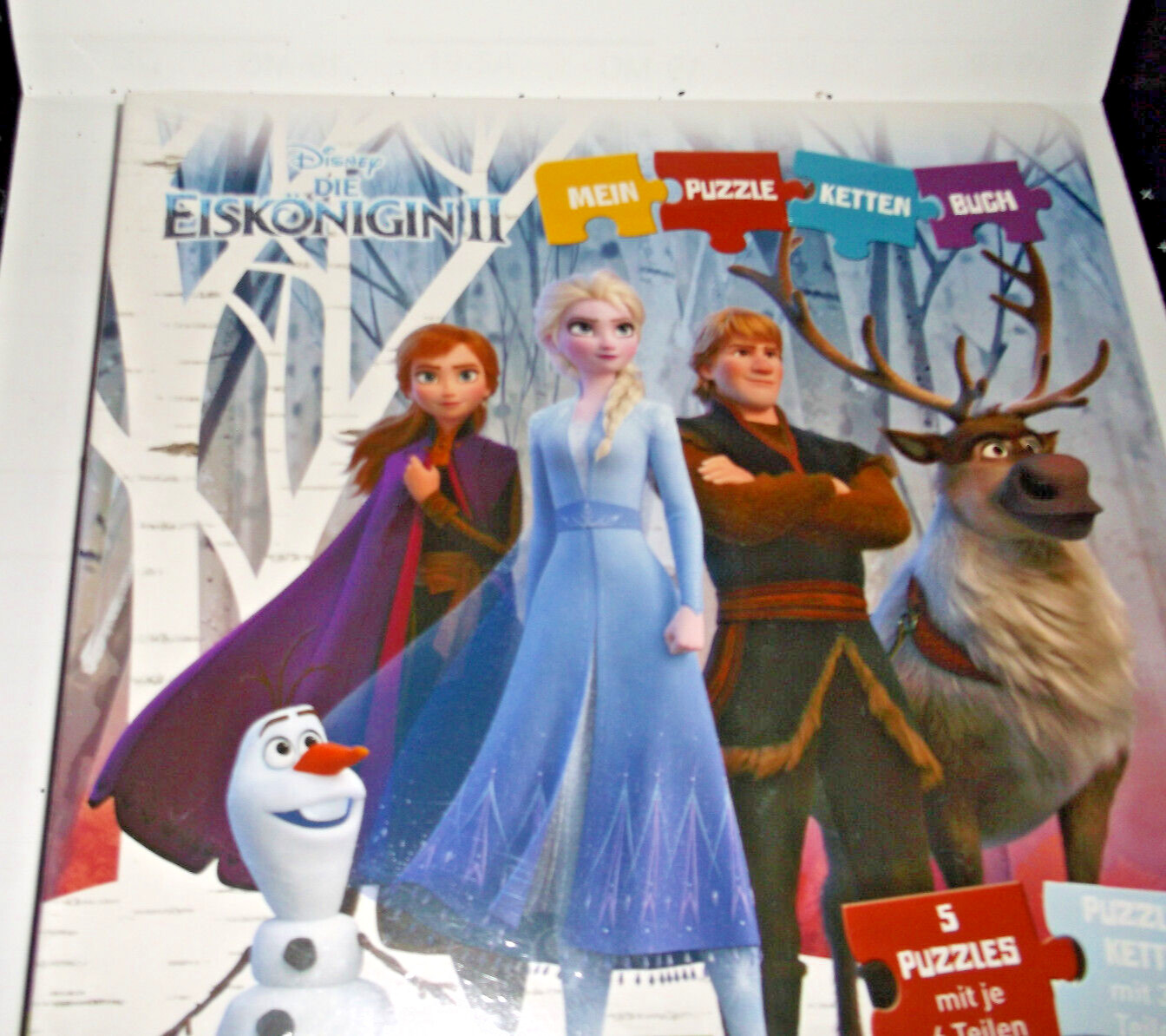 Thumbnail - Disney Die Eiskönigin 20 X 20 X 2,2 Cm Mit 5 Puzzle Je 6 Teile Ergeben