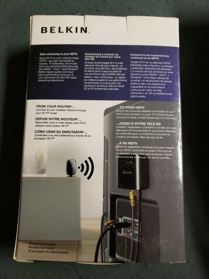 BELKIN UNIVERSAL WIRELESS HDTV ADAPTER - F7D4555tt - Image 2 of 2