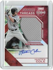 2016 Elite Extra Future Threads Autograph Jersey Red /49 Hunter Cole RC #FTSA-HC