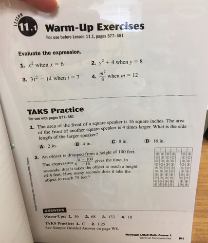 McDougal Littell Math Course 2, Chapter 11 Transparency Book homeschool - Picture 9 of 9