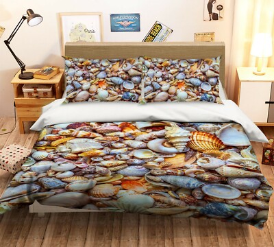 3D Color Conch ZHUA782 Bed Pillowcases Quilt Duvet Cover Set Queen King Amy