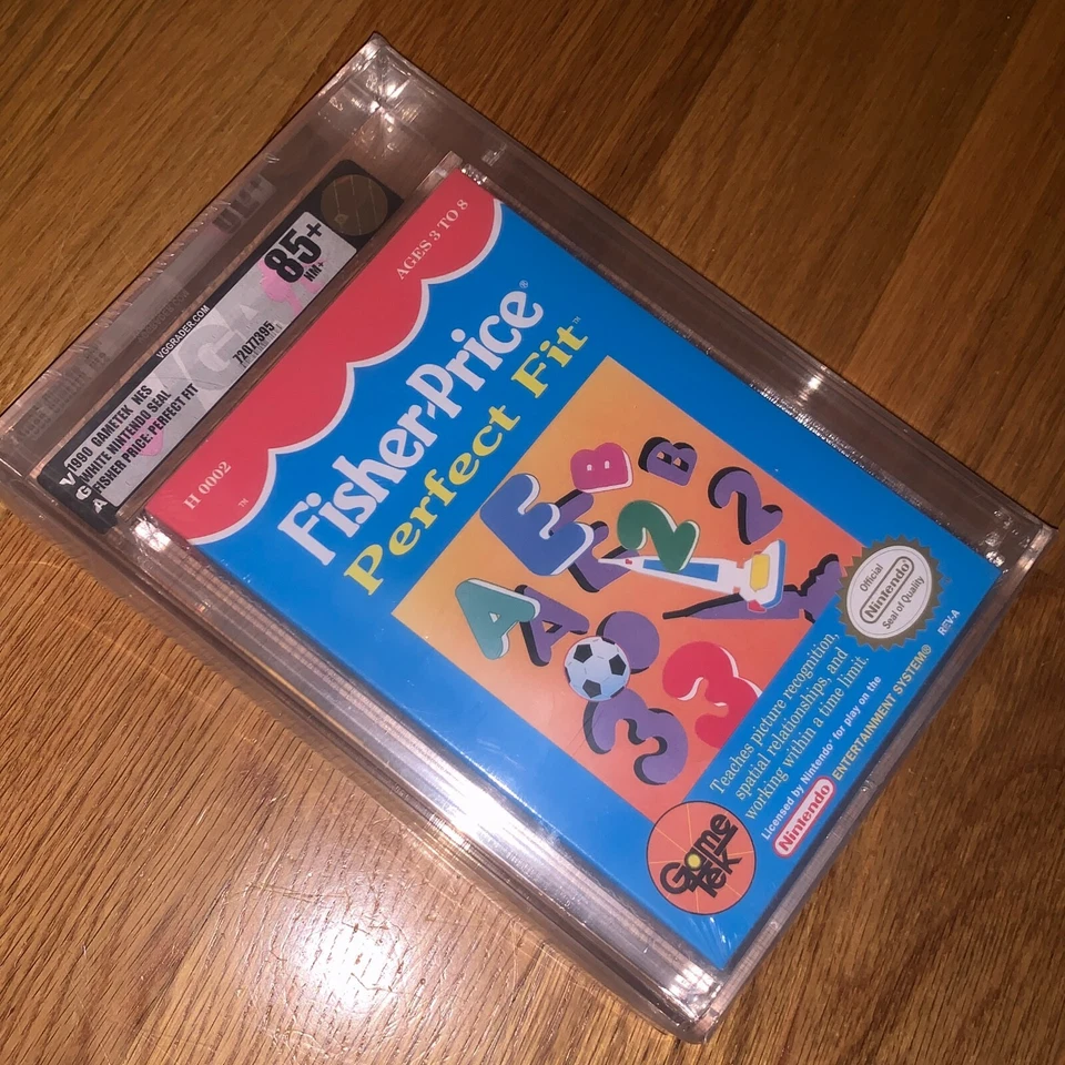 New 1990 Fisher Price: Perfect Fit NES Factory Sealed VGA 85+ Gold H-Seam Game - Image 4 of 4