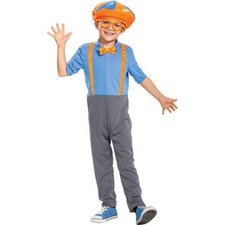 Blippi Halloween Costume Boy Girl Kids 4 5 6 5T Hat Glasses BowTie One Piece NWT