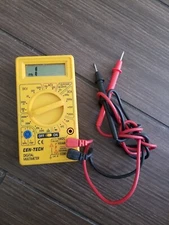 Cen-Tech Yellow Multi Tester Digital Multimeter WORKS