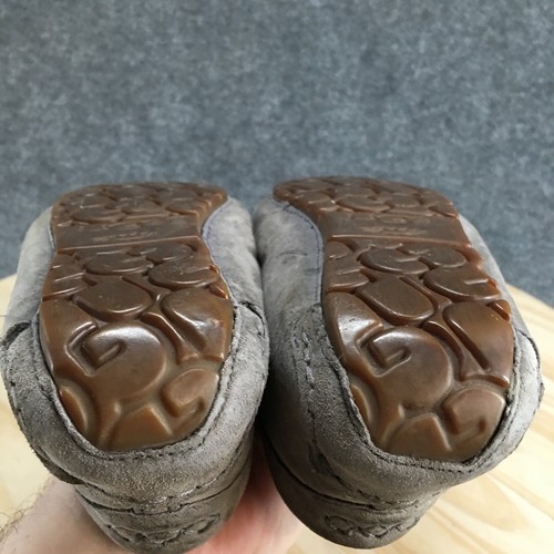 UGG Shoes Womens 7.5 Ansley Casual Slip On Lined Moccasins Flats Gray Leather - Picture 11 of 16