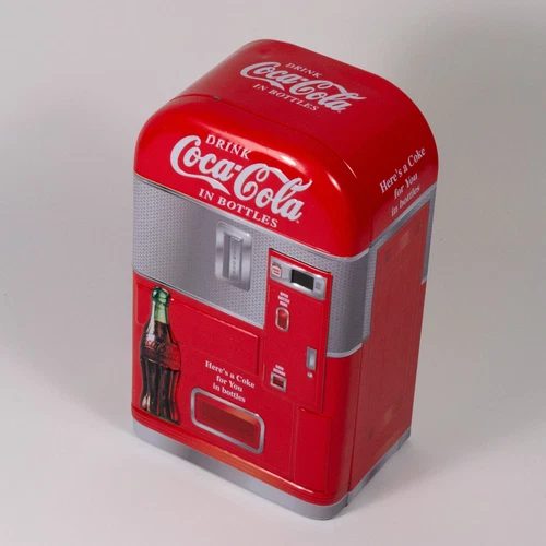 Vintage Coca Cola Drink Machine Storage Tin - Classic Red and White Design