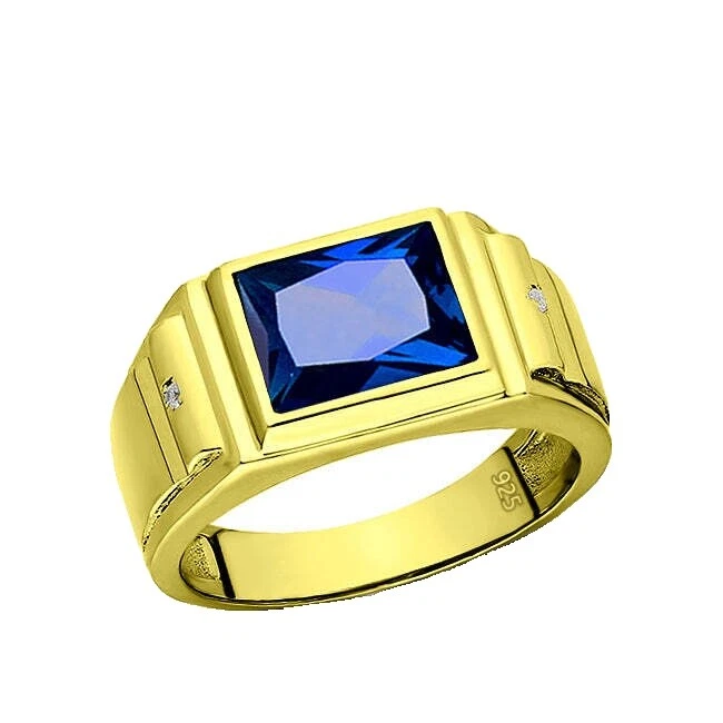 Silver Plated Sapphire Jewelry for Men