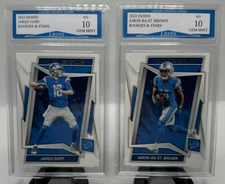 2022 Rookies & Stars Detroit Lions Jared Goff Amon-Ra St.  Brown 2 Card Team Set