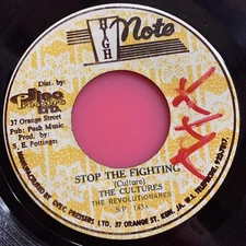 The Cultures - Stop The Fighting 7" high note jamaica reggae 45 roots fussy dub