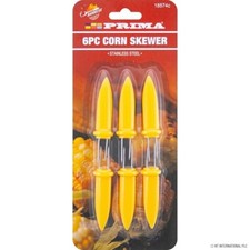 6 x Corn On The Cob Skewer Holders Stainless Steel Sweetcorn BBQ Skewers Fork