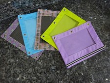 5 Pencil Pouch Pouches Clear Window 3-Ring Binder Case Cases Assorted Colors NEW