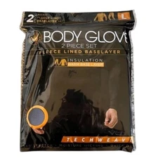 Body Glove Fleece Lined 2PC Fleece Lined Insulated Warm Base Long John SzL Black