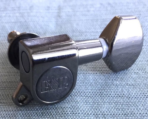 2009 ESP Ltd M-400 Electric Guitar Bass Side Cosmo Black Chrome Tuner Tuning Peg - Picture 7 of 11