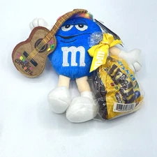 M&M's Blue Plush Hippie Guitar Tie Dye Vintage Collectible Toy w Tags