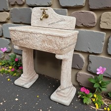 Lavandino Lavabo Con Basi Fontana Unica Vasca Da Esterno Per Giardino In Cemento