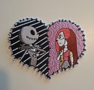 Nightmare Before Christmas Patch Aufnäher Bügelbild Horror Herz