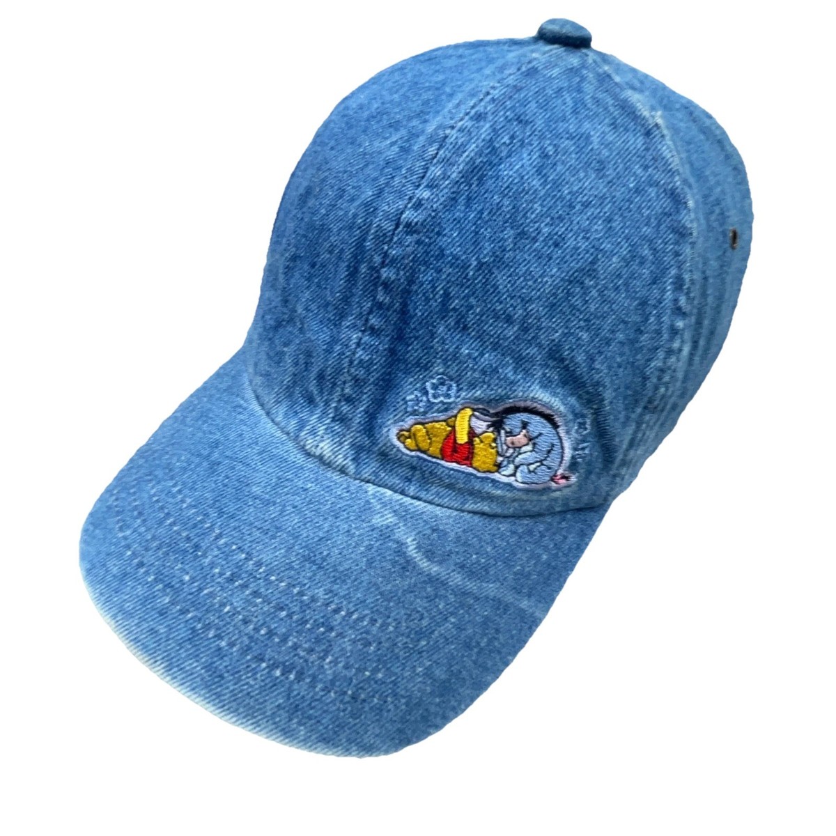 Vintage Disney Hat Cap Denim Blue Jean Winnie The Pooh 90s