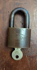 Vintage Collectible Junkunc Bros American Lock Co Brass 3" Padlock  w/ Key USA