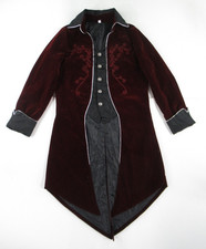 Unbranded Men's Dark Red Velvet Goth Tailcoat Size M VT1163
