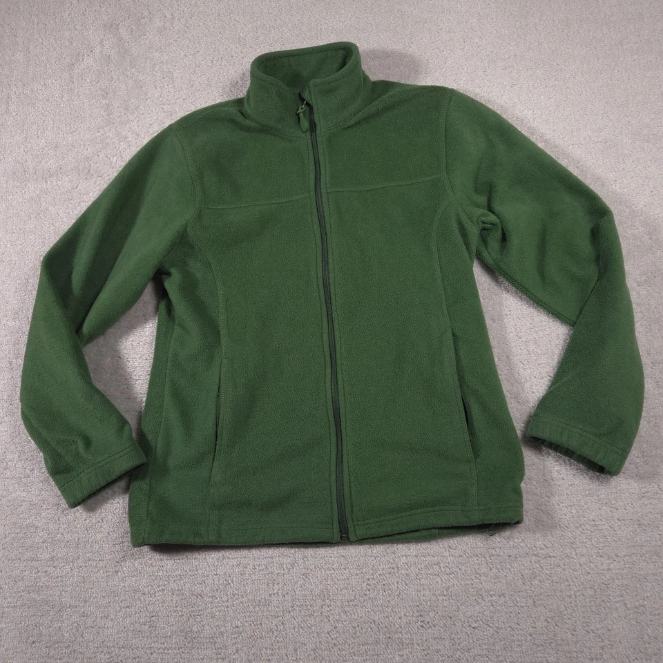 Chaqueta polar St. John's Bay para hombre verde mediana cremallera completa soporte cuello bolsillos Foto 3 de 4