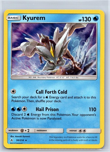 Kyurem 50/214 Holo Rare Unbroken Bonds Pokemon Holo NM/M 624b-25