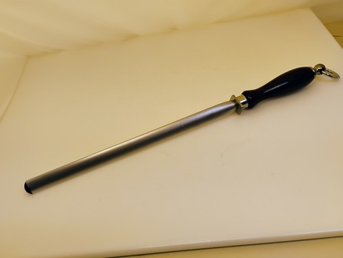Dexter USA Connoisseur 12" Diamond Sharpener Oval Blade Wood Handle Hanging Ring