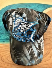 EUC Authentic Outdoor Hat Kryptek Neptune Marlin Bonefish Blue/ Black