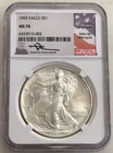 1993 $1 American Silver Eagle NGC MS70 Mercanti Signed - Problem-Free Coin