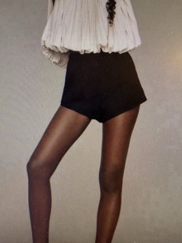 Anthropologie Shorts Linen Blend Tap Shorts Black Elastic Waist Casual Medium M - Picture 6 of 11