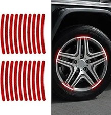 20PCS Reflective Car Wheel Decorative Stripe Stickers, Reflective C Color: Red