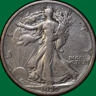 1920-S Walking Liberty Half Dollar Choice Very Fine VF+ Coin, Scratch #35574