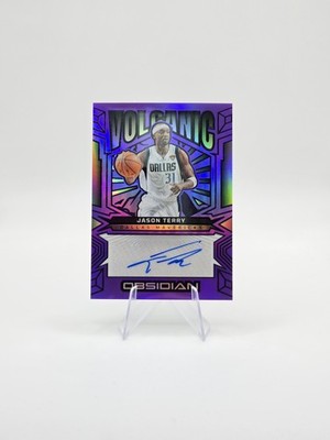Jason Terry 2024-25 Panini Obsidian Volcanic Auto Purple Flood SP #/49 #VS-JTD