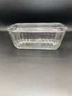 Anchor Hocking 1932 Vintage Clear Ribbed Glass Refrigerator Dish w/ Lid 8.5” VTG