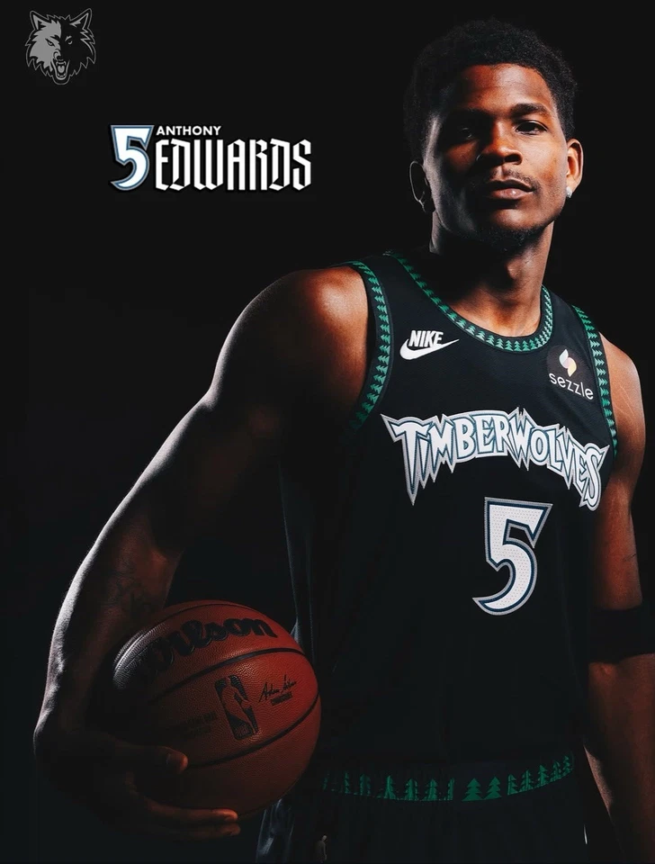 Camiseta Anthony Edwards Minnesota Timberwolves Edición Clásica Hombre’s Grande Foto 3 de 3