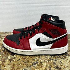 Nike Air Jordan 1 Mid Chicago Black Toe 2020 Men's US 9.5 Sneaker 554724-069