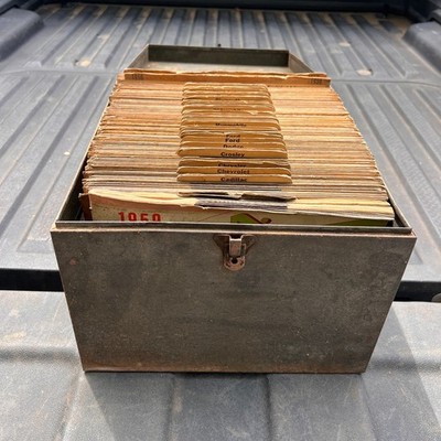 Rare AEA Tune Up Charts Metal Case with Contents Service Repair Shop Manuals