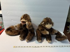2 Folkmanis Soft Furry Plush Monkey Monkeys Hand Puppet Puppets Clean Play Doll