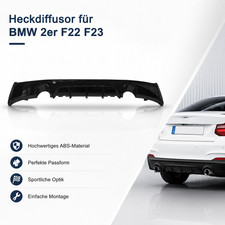 Performance Heckdiffusor Rahmen Glänz Schwarz Trim für BMW 2er F22 F23 235 240