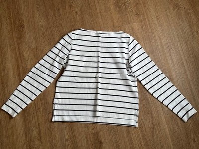 Sweatshirt s. Oliver Gr. 36/S Weiß Blau Gestreift Baumwolle