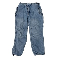 ZARA Kids Light Wash Denim Jogger Jeans Elastic Waist Tapered Leg