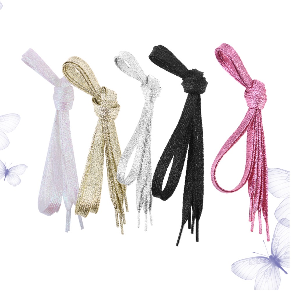 APL 5 PEZZI Lacci Colorati Donna per Scarpe da Passeggio Sparkly Scarpe da Ginnastica Sneaker