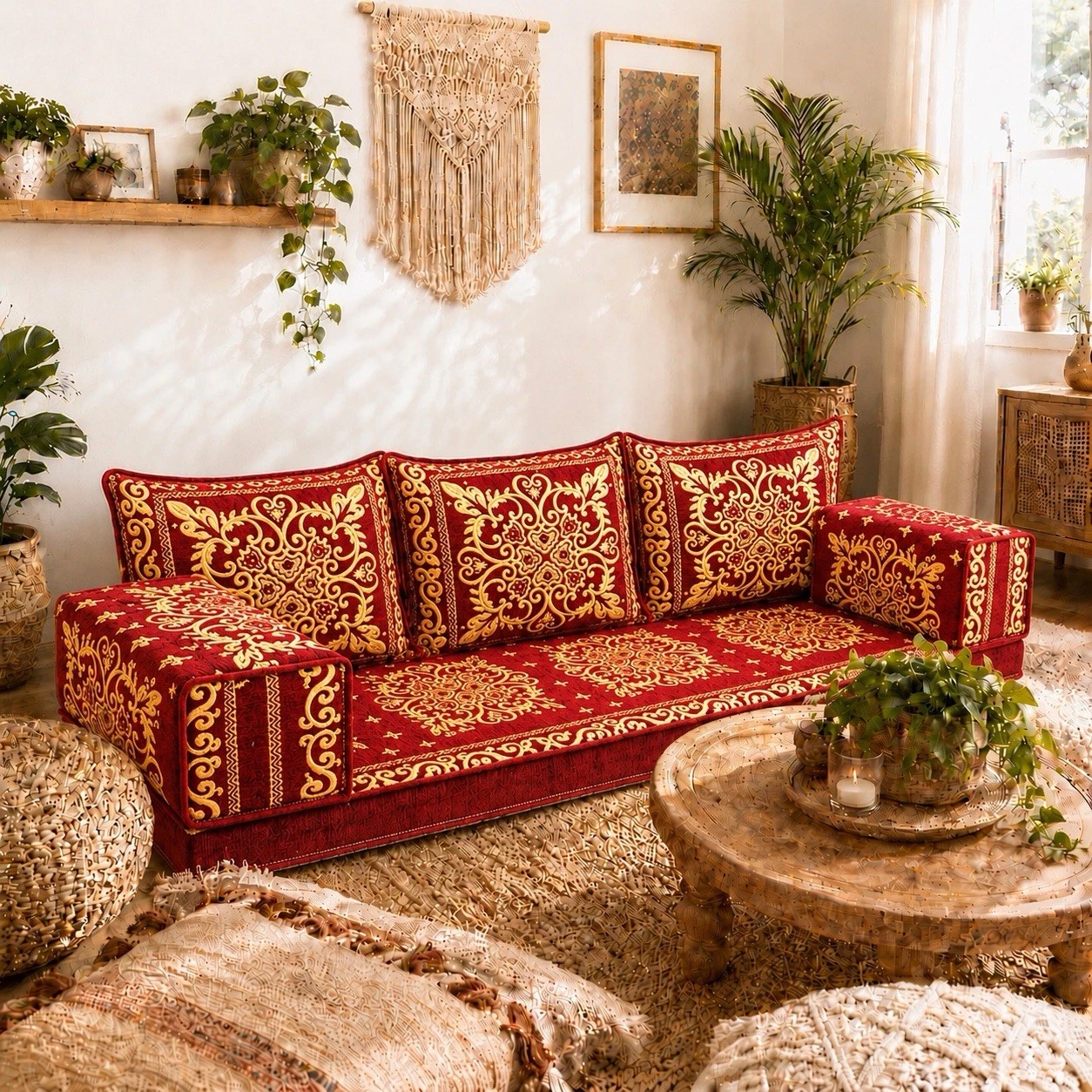 Arabic majlis floor sofa seating,floor cushions,bohemian furniture
Opens in a new window or tab
