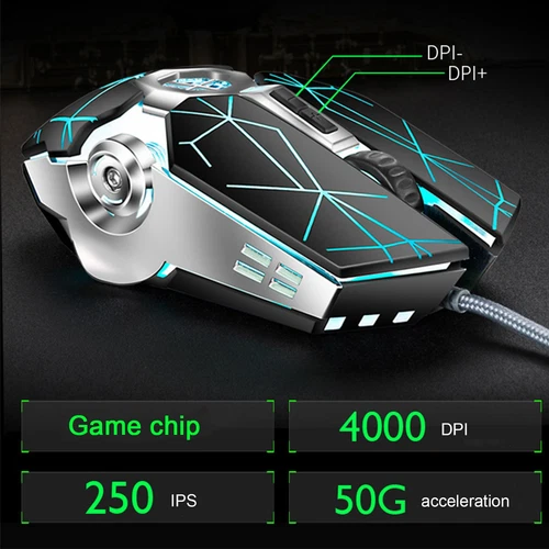 Kabelgebundene Gaming-Maus Programmierbare RGB-ergonomische Mechanische Mä KUI