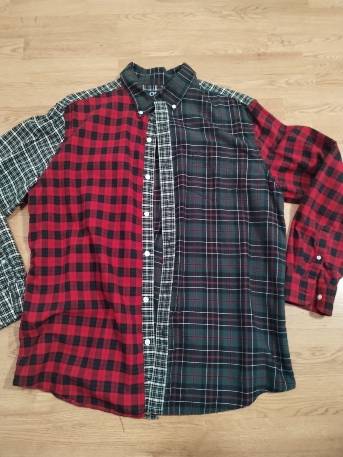 Chaps Flannel Patch Work Button Down Shirt Extra … - image 3