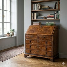 Ribalta Antica Noce Radica di Noce 8 Cassetti Italia XVIII Secolo Originale