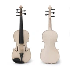 Unfinished 5 String 4/4 Violin White Violin Maple Spruce with Ebony Fittings