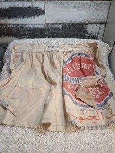 Vintage Pillsbury Southern King  Apron Cream Logo Flour Sack Graphic Cotton 