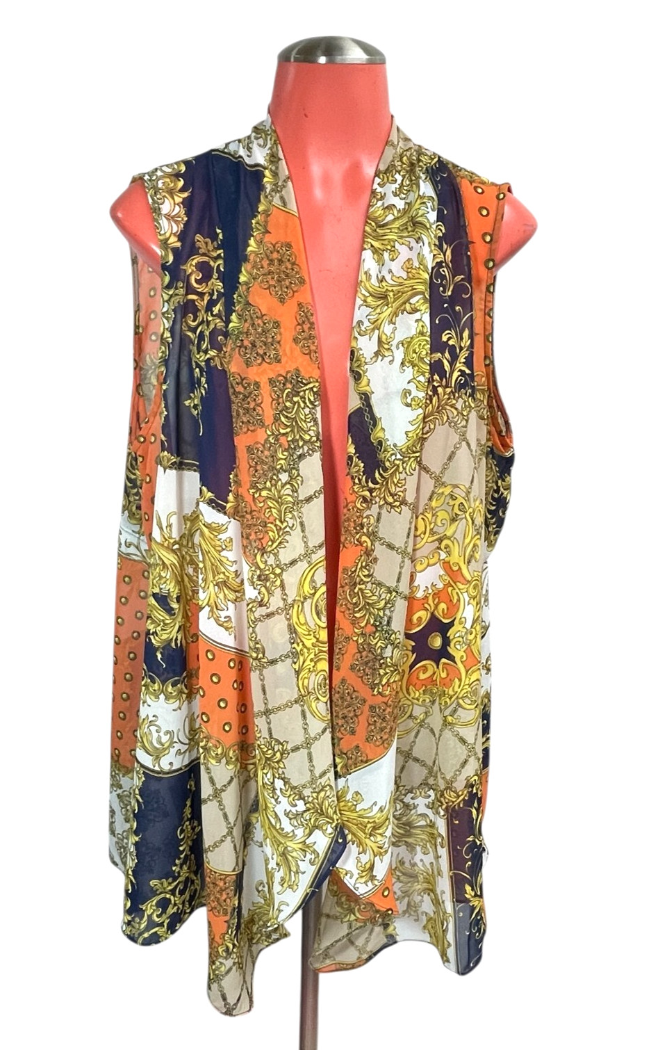 SUSAN GRAVER designer patchwork sheer chiffon ope… - image 1