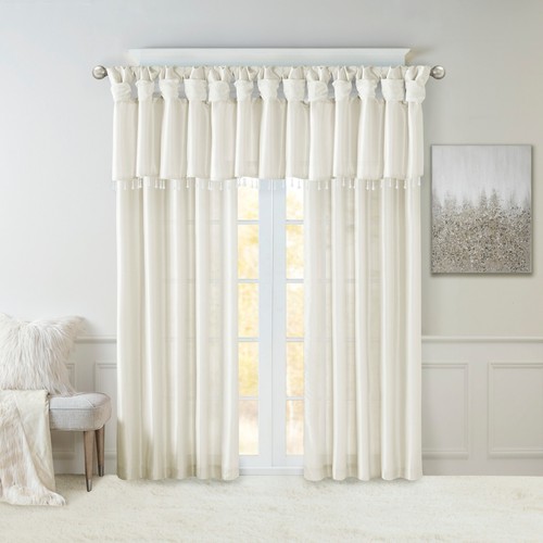Madison Park Emilia Twist Tab Lined Window Curtain Panel Pack of 1 Window Drape - Picture 62 of 103